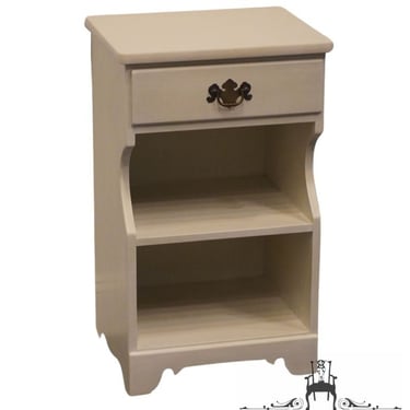 ETHAN ALLEN Heirloom Collection Solid Maple Colonial Early American White Painted 17" Open Cabinet Nightstand 14-5046P 