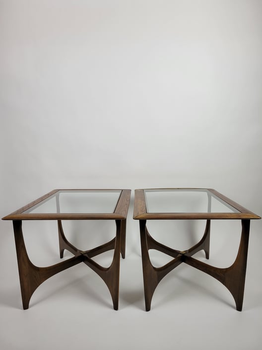 Pair of Purcell Glass Top End Tables for Lane