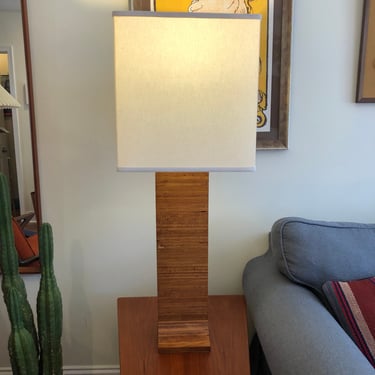 Vintage Mid-Century Modern Plywood Table Lamp 