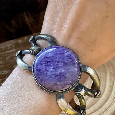 PURPLE MERMAID CHAROITE Silver Cuff 68g | Charoite and Silver Bracelet | Native American Jewelry | Chimney Butte Cuff | Sterling Silver cuff 