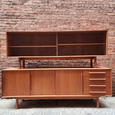 Two-piece Danish Teak Hutch Credenza