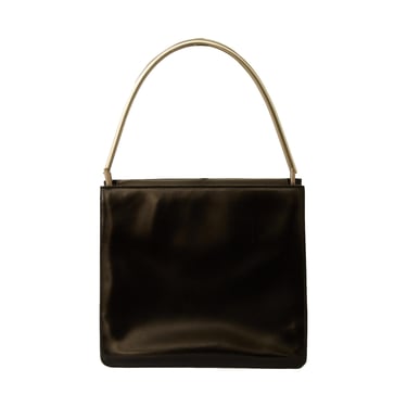 Prada Black Leather Structured Shoulder Bag