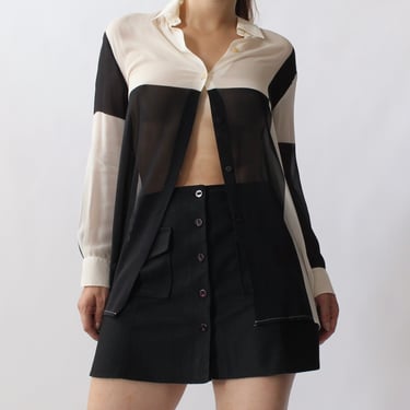 90s Button Up Miniskirt - W27