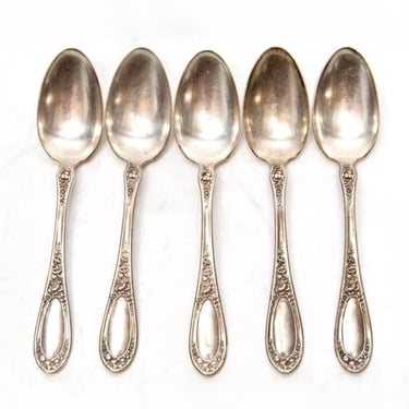 Singles| Antique 1835 R. Wallace Extra Silver Plate Teaspoons in BLOSSOM, Extra Sectional | Sold Individually 