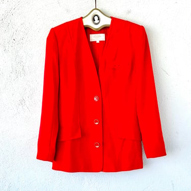 Vintage Nina Ricci Cathay Pacific Airways Blazer Women’s Airlines Uniform Red Jacket 