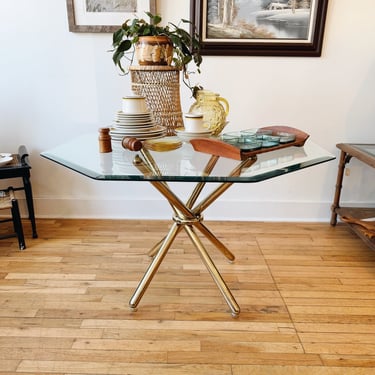 Brass and Glass Dining Table