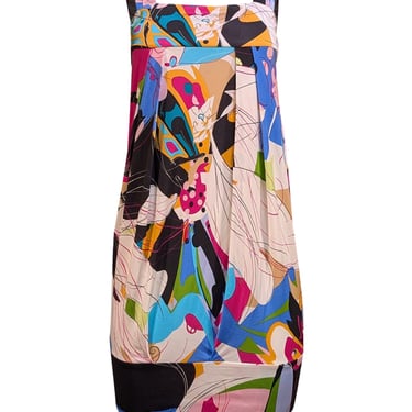 Diane von Furstenberg - White, Pink, &amp; Multi Color Print Sleeveless Dress Sz 4