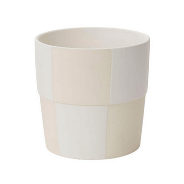 Off-White Checkerboard Pot Large