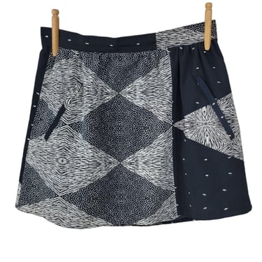 Jamie Sadock Mini Skirt Graphic Tennis Vintage Size 10 Art Geometric Pockets 