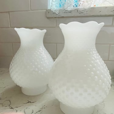 Vintage Hobnail Milk Glass Shades for Lamps -Replacements by LeChalet