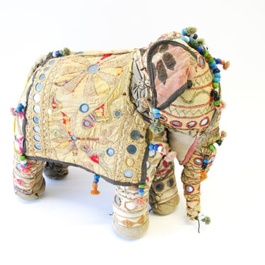 Rajasthani Fabric Stuffed Animal Elephant from India 