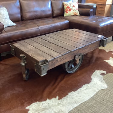 Antique Industrial Cart Coffee Table