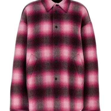 Balenciaga Women Embroidered Flannel Shirt