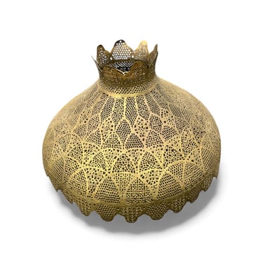 Gorgeous vintage solid brass huge lamp shade 