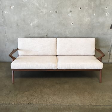Mid Century Modern Brown Saltman Z Sofa