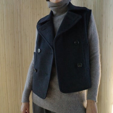 Wool peacoat vest