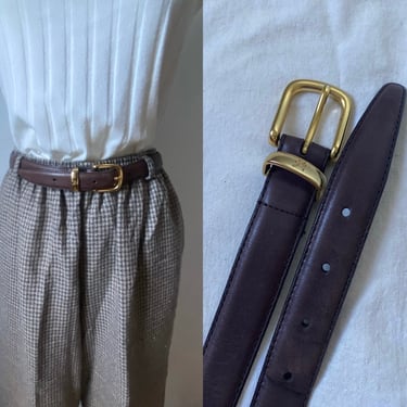 classic dark brown leather belt by calvin klein 