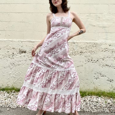 Lovefool 70's Pastel Prairie Maxi Dress