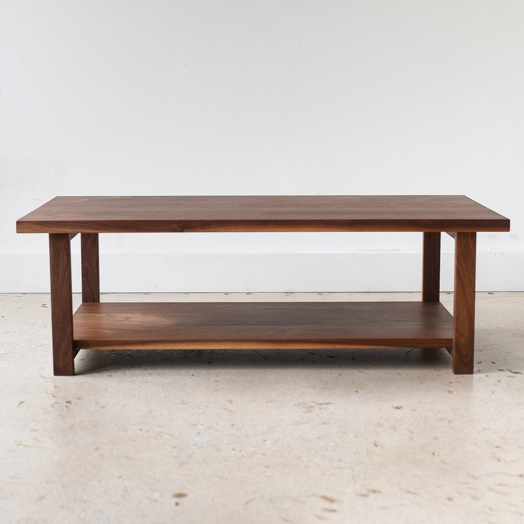 Modern Solid Wood Coffee Table with Lower Shelf What We Make