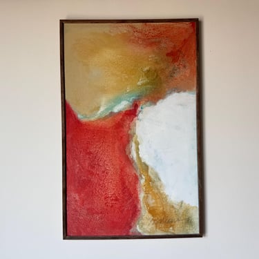 1980's Vintage Paul F Mariano Abstract Expressionists Painting, Framed 