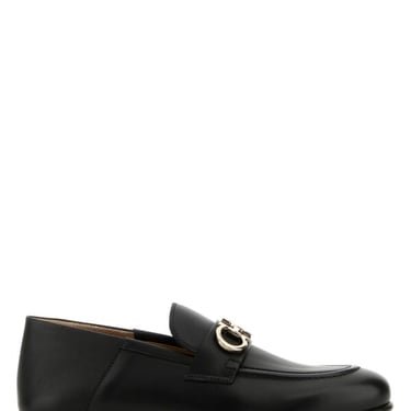 Salvatore Ferragamo Men Black Leather Gin Loafers