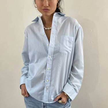 80s Dior button down shirt / vintage Christian Dior Monsieur blue