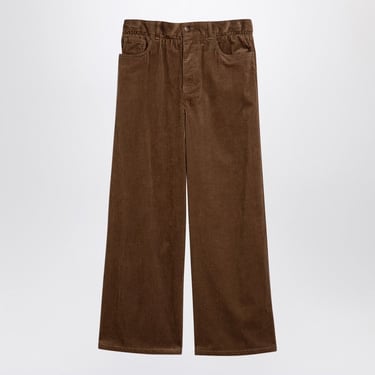 Miu Miu Camel-Coloured Ribbed Trousers Women