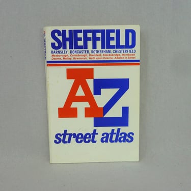 Sheffield A-Z Street Atlas - 1991 Edition - Vintage England UK Great Britain Map Book - Barnsley Doncaster Rotherham Chesterfield 