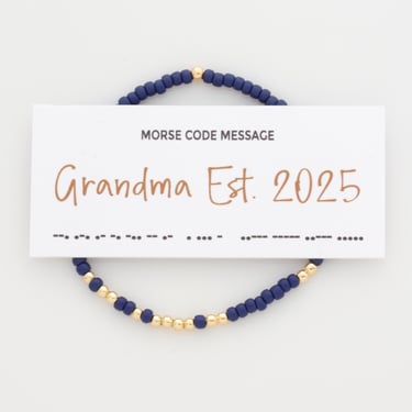 Fun Pregnancy Announcement, Grandma Est. 2025 Morse Code Bracelet, Mother's Day Gift for Grandma, Gift For New Grandma 