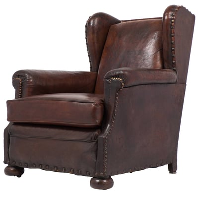 French Vintage Leather Club Chair