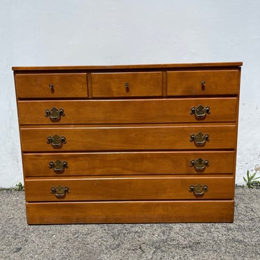 Antique Wood Dresser Traditional Chest of Drawers Ethan Allen French Country Cottage Farmhouse Rustic Maple Console CUSTOM PAINT AVAILABLE 