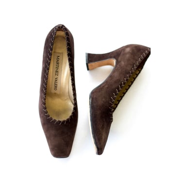 Vintage Brown Suede Pumps SIZE 7 B 