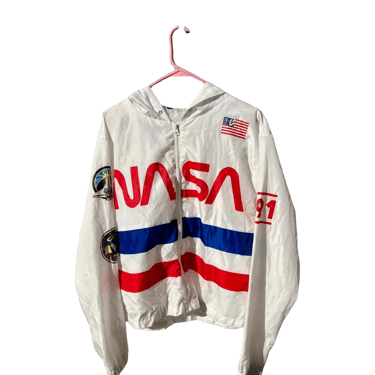 NASA Lightweight Zipper Hooded Jacket Windbreaker by Chemistry Adult Extra Large