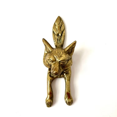 Vintage Brass Fox Knocker 