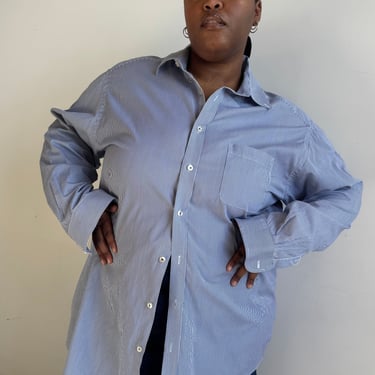 Vintage - Blue Pinstripe Cotton Button Down (3X)