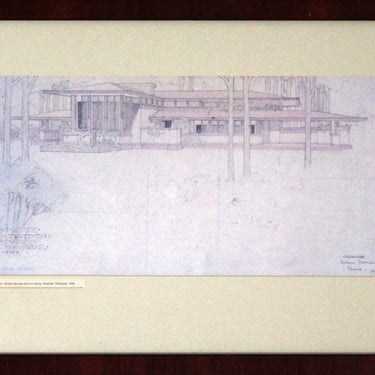 Frank Lloyd Wright Architectural Drawing William Norman Guthrie House 1908 Framed 
