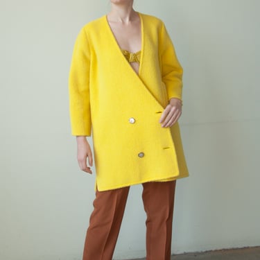 3226o / valentino yellow double breasted coat 