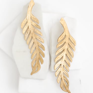 Brass and Sterling Silver Quill Earrings