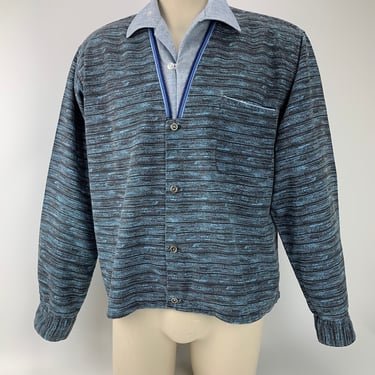 1950's Cotton Flannel Shirt - BRENT LABEL - Super Soft PJ Fabric - Metal Buttons - Men's Size Large to X-large 
