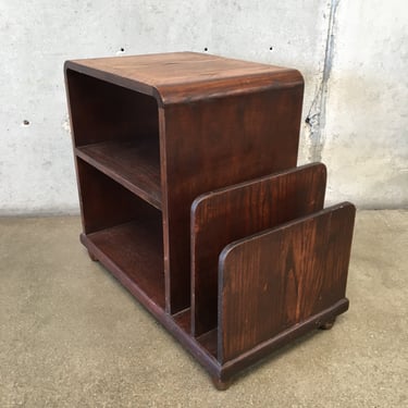 Vintage Art Deco Side Table Magazine Rack