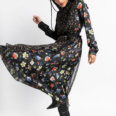 SACAI Black Floral Maxi Dress (Sz. S)