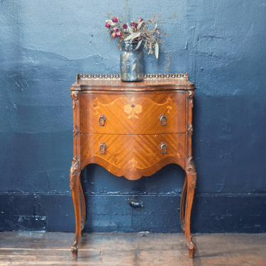 Antique French Inlay Nightstand / Side table