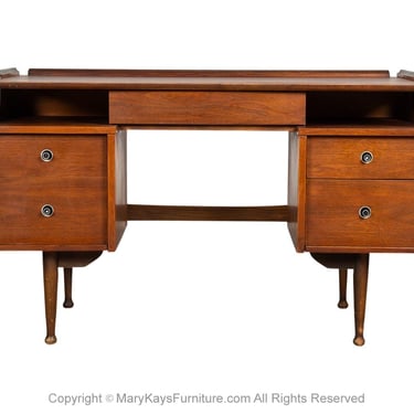 Mid-Century Mainline Hooker Floating Walnut Desk 