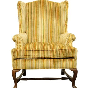 HARVEST HOUSE MANSION Traditional Faux Velvet Harvest Gold Upholstered Accent Wingback Arm Chair 711 