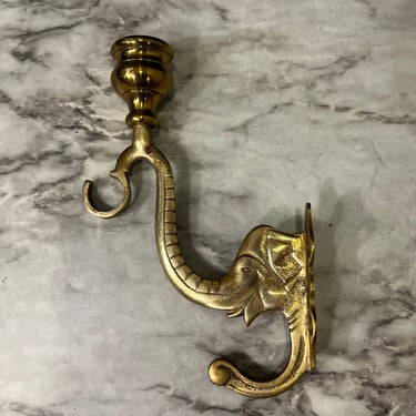 Brass elephant wall candle holder