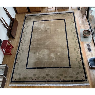 Free Shipping Within Continental US - Vintage Mid Century Modern Handwoven Rug 