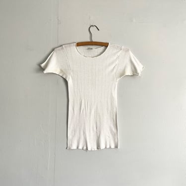 Vintage 70s Womens Ribbed T Shirt Sears Size M 