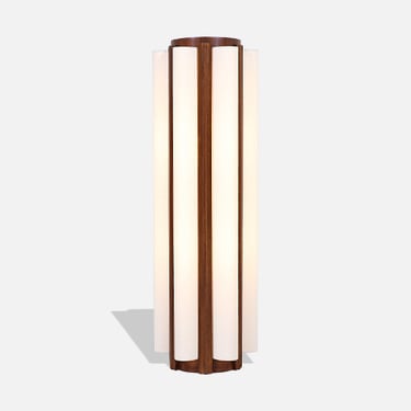 California Modern Column Walnut Floor Lamp by Modeline of CA
