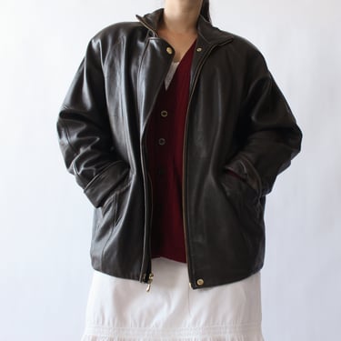 90s Espresso Lamb Leather Jacket