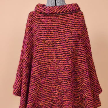 Pink Woven Boucle Cape By Donegal Design, M